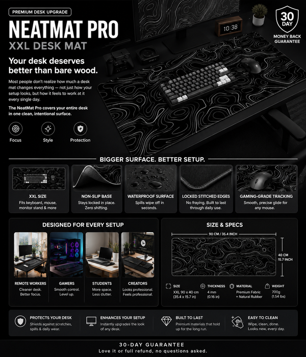 NeatMat Pro — XXL Desk Mat