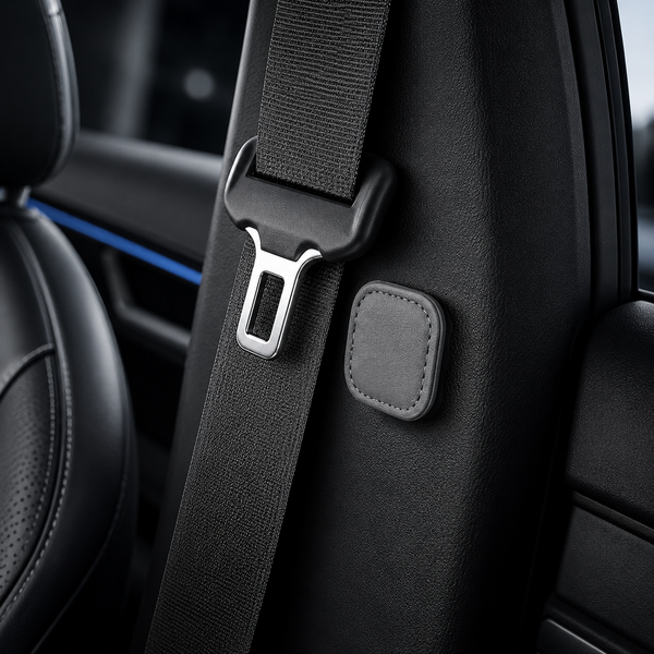 Magnetic Seat Belt Clips — PU Leather Holders (2 Pack)