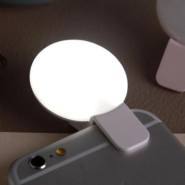 Mini LED Selfie Ring Light Portable Clip-On Fill Light with 3-Level Dimming for All Mobile Phones