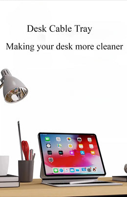 Under Desk Cable Management Tray – Hidden Wire Organizer & Cord Hider for Home Office & Gaming Setups