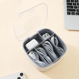 Cable Storage Box – Dustproof Desk Organizer for Chargers, Cables & Tech Accessories