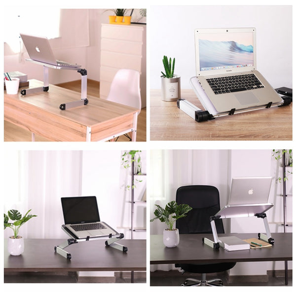 Foldable Laptop Stand — Adjustable Height & Angle for Bed, Sofa & Desk