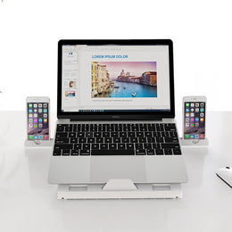 Aluminum Laptop Stand — Adjustable Height & Angle for Desk Setup