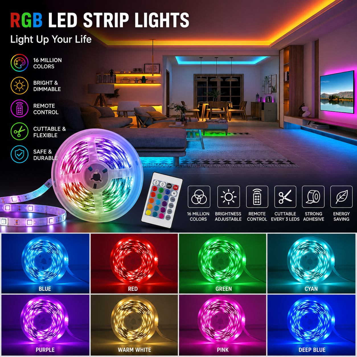 NeatGlow — Smart RGB LED Strip Lights