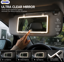 LED Car Vanity Mirror — Rechargeable Sun Visor Makeup Light