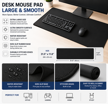NeatCords XXL Gaming Mouse Pad — Large Non-Slip Rubber Desk Mat for Gaming, Office & Home Setup