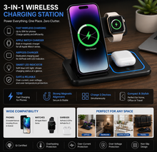 3-in-1 Wireless Charging Station – Fast Charger for iPhone, Apple Watch & AirPods