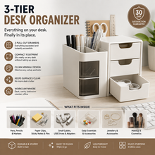 3-Tier Desk Organizer with Drawers