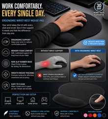 Ergonomic Wrist Rest Set — Memory Foam Keyboard Support