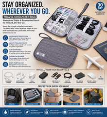 Travel Organizer Bag – Waterproof Cable & Accessories Pouch for Home & On-the-Go