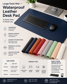 Large Desk Mat — Waterproof Leather Desk Pad