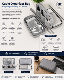 Cable Organizer Bag – Waterproof Travel Case for Chargers, USB Cables & Tech Accessories