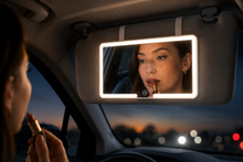 LED Car Vanity Mirror — Rechargeable Sun Visor Makeup Light