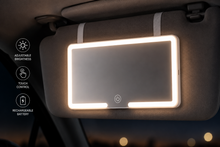 LED Car Vanity Mirror — Rechargeable Sun Visor Makeup Light