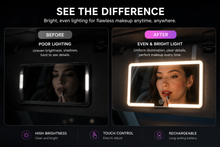 LED Car Vanity Mirror — Rechargeable Sun Visor Makeup Light