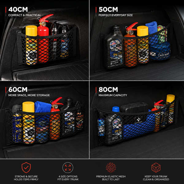 Universal Car Trunk Mesh Organizer — Storage Net Pocket