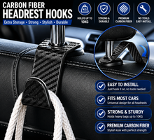 Carbon Fiber Headrest Hooks — 4PCS Car Bag Hangers