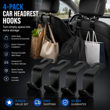 Carbon Fiber Headrest Hooks — 4PCS Car Bag Hangers