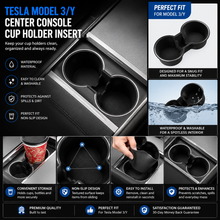 Tesla Cup Holder Insert — Model 3 & Model Y Console Organizer