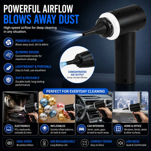 Mini Wireless Car Vacuum — 9000Pa Portable Cleaner