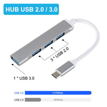 4-Port USB-C Hub 3.0 Splitter Adapter — OTG Multi-Port Expander for MacBook, Laptop & PC