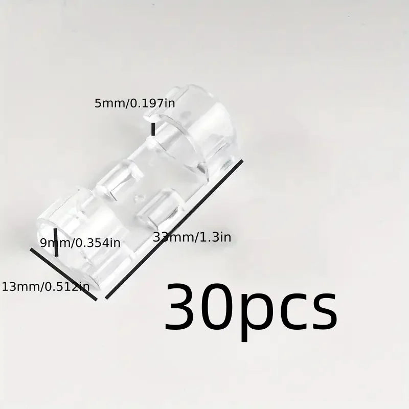 Clear Cable Clips – Transparent Adhesive Wire Organizer for Desk, Wall & Home | 30 Pack