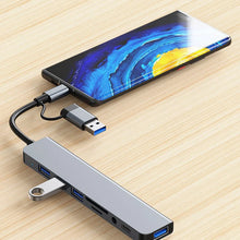 8-in-2 USB-C & USB-A Docking Station — Multi-Port Hub with SD Card Reader, 3.5mm Audio & More