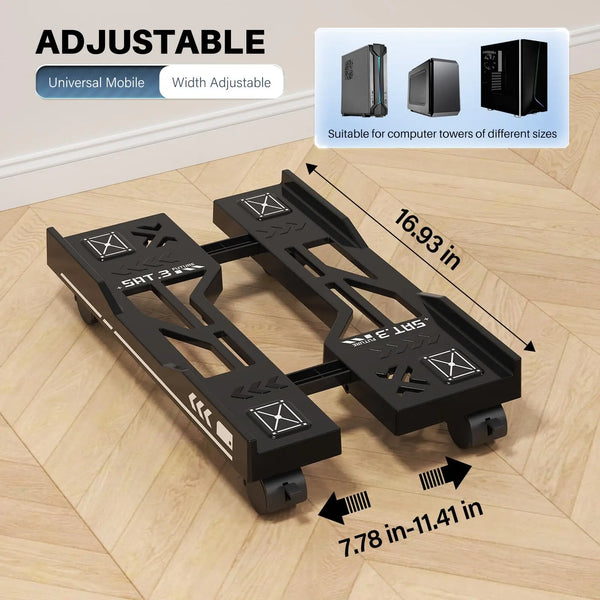 Adjustable Rolling CPU Stand — Mobile PC Tower Holder