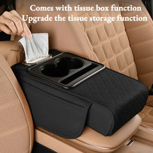 PU Leather Armrest Cushion — Console Pad with Cup Holders