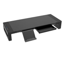 Foldable Monitor Stand Riser — Adjustable Desk Shelf with Drawer