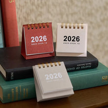 Mini Desk Calendar 2026 - Spiral Bound Desktop Calendar for Home Office & Study