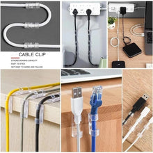 Clear Cable Clips – Self-Adhesive Wire Organizer for Desk, Car & Home | 5 / 20 / 40 / 60 Pack
