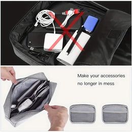Travel Cable Organizer Bag - Compact Electronics Storage for SD Cards, Power Banks, Cords & Accessories