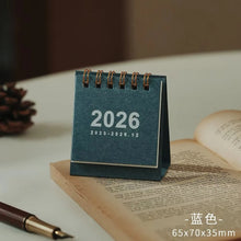 Mini Desk Calendar 2026 - Spiral Bound Desktop Calendar for Home Office & Study