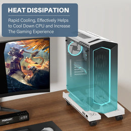Adjustable Rolling CPU Stand — Mobile PC Tower Holder
