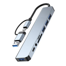 8-in-2 USB-C & USB-A Docking Station — Multi-Port Hub with SD Card Reader, 3.5mm Audio & More