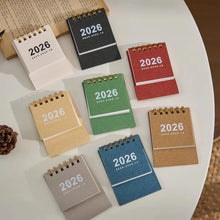 Mini Desk Calendar 2026 - Spiral Bound Desktop Calendar for Home Office & Study
