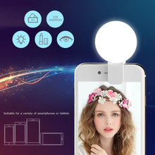 Mini LED Selfie Ring Light Portable Clip-On Fill Light with 3-Level Dimming for All Mobile Phones