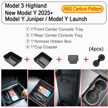 Tesla Model Y & Model 3 Center Console Organizer – Armrest Storage Box & Cup Holder for Highland & Juniper 2024–2025