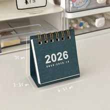 Mini Desk Calendar 2026 - Spiral Bound Desktop Calendar for Home Office & Study