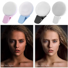 Mini LED Selfie Ring Light Portable Clip-On Fill Light with 3-Level Dimming for All Mobile Phones