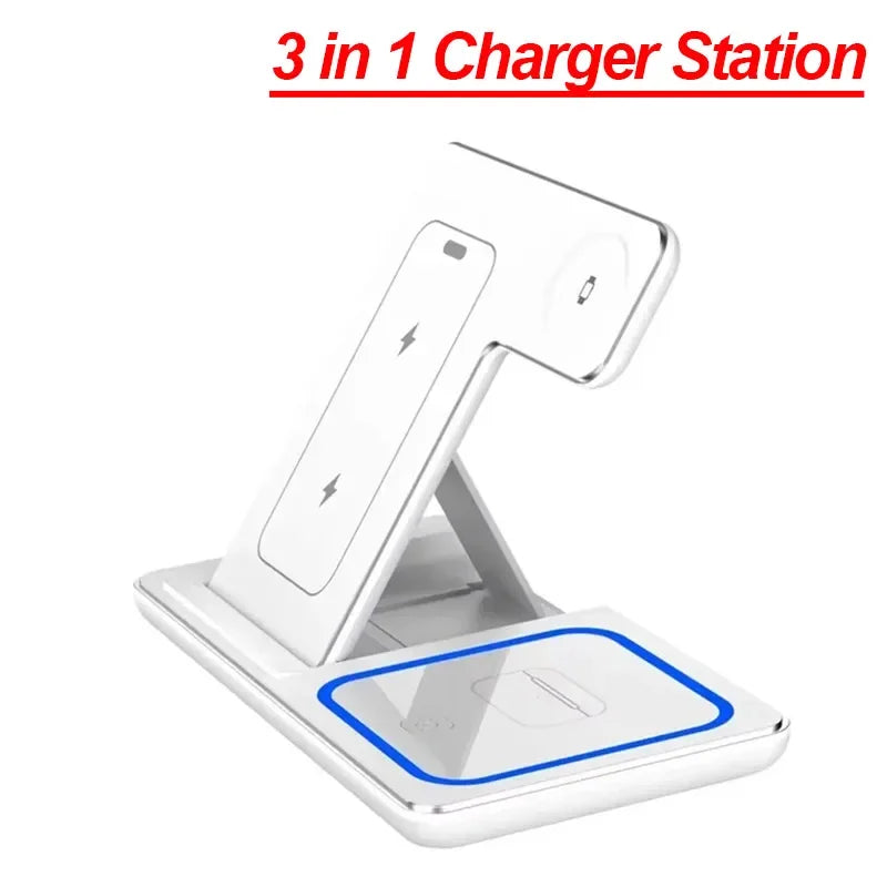 3-in-1 Wireless Charging Station – Fast Charger for iPhone, Apple Watch & AirPods