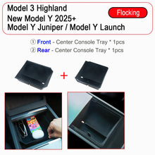 Tesla Model Y & Model 3 Center Console Organizer – Armrest Storage Box & Cup Holder for Highland & Juniper 2024–2025