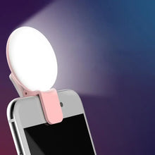 Mini LED Selfie Ring Light Portable Clip-On Fill Light with 3-Level Dimming for All Mobile Phones