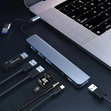 8-in-2 USB-C & USB-A Docking Station — Multi-Port Hub with SD Card Reader, 3.5mm Audio & More