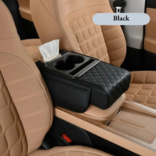 PU Leather Armrest Cushion — Console Pad with Cup Holders