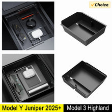 Tesla Model Y & Model 3 Center Console Organizer – Armrest Storage Box & Cup Holder for Highland & Juniper 2024–2025