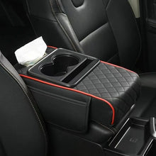 PU Leather Armrest Cushion — Console Pad with Cup Holders