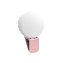 Mini LED Selfie Ring Light Portable Clip-On Fill Light with 3-Level Dimming for All Mobile Phones