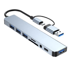 8-in-2 USB-C & USB-A Docking Station — Multi-Port Hub with SD Card Reader, 3.5mm Audio & More